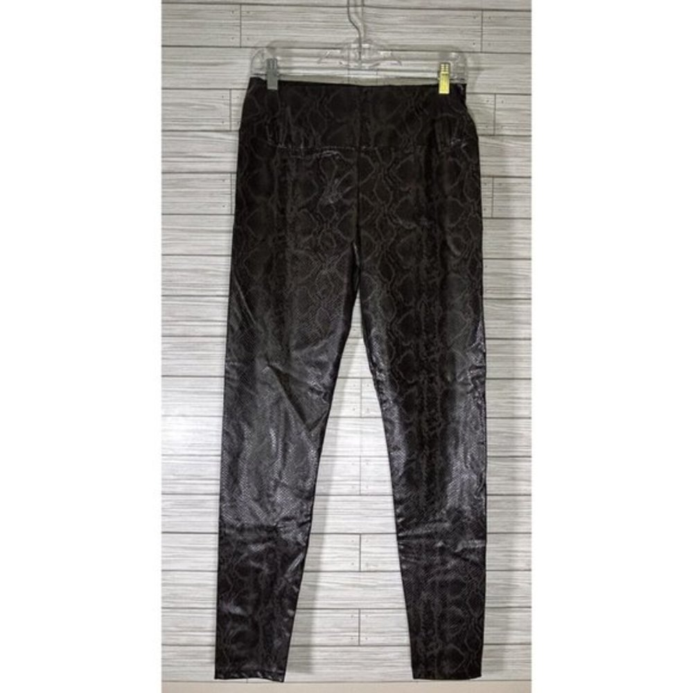 7 FOR ALL MANKIND Faux Leather Snakeskin Print Leggings In‎ Brown Size Medium